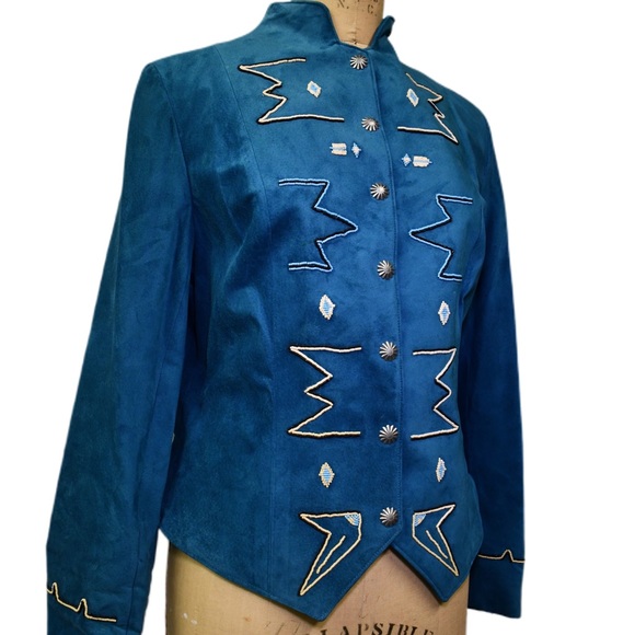 Renegade Spirit Turquoise Leather Jacket - Picture 7 of 8